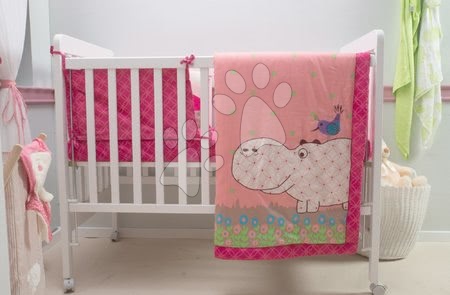 Detské deky - Paplón Sateen Hippo toTs smarTrike Hroch 100 % bavlna vzhľad saténu ružový od 0 mesiacov_1