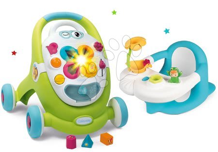 Igračke za najmanje - Set hodalica s didaktičkim kovčegom Trott Cotoons 2u1 Smoby sa zvukom i svjetlom