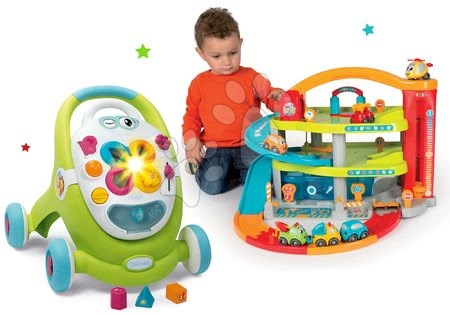 Hračky pre bábätká - Set chodítko s didaktickým kufríkom Trott Cotoons 2v1 Smoby so zvukom a svetlom