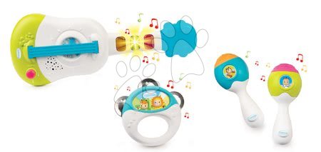 Hračky pro nejmenší - Hudební nástroje Cotoons Smoby elektronické ukulele cymbal a maracas