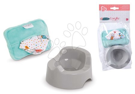 Játékbaba kiegészítők - Bili törlőkendőkkel Potty & Baby Wipe Corolle_1