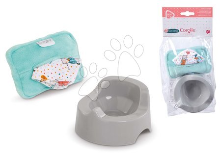 Accesorii pentru păpuși - Oliță cu șervețele Potty & Baby Wipe Corolle_1