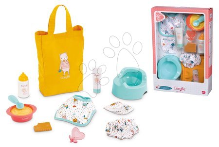 Dodatki za punčke in dojenčke - Jedilni set s torbico in slinčkom Mealtime Set Corolle_1
