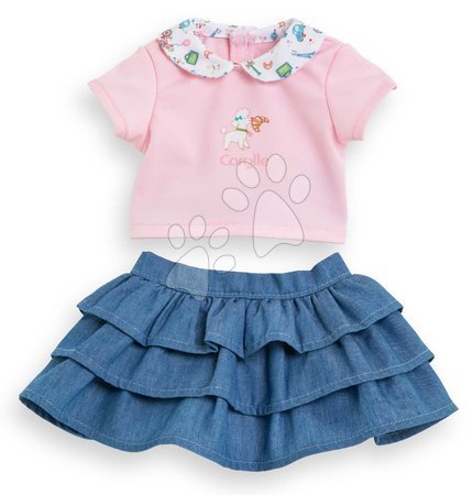 Játékbaba ruhák | Oldal 3 - Szoknya és póló játékbabára Ruffle Skirt & T-shirt A Weekend in Paris Mon Premier Poupon Corolle