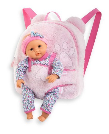Accessori per bambole - Zaino con marsupio porta bambola Pink Plush Baby Doll Carrier Backpack Corolle_1