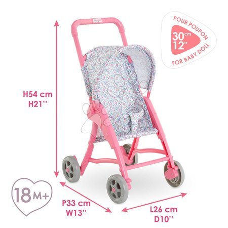 Kočíky od 18 mesiacov - Športový kočík so sklápacou strieškou Flowered Stroller Corolle - 5