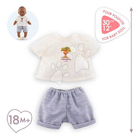 Oblečení pro panenky - Tričko a kraťasy pro panenku na běbiku T-Shirt & Short Little Explorer Mon Premier Poupon Corolle - 3