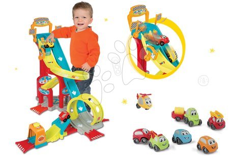 Mașinuțe - Set pistă de maşini Mega Jump Vroom Planet Smoby