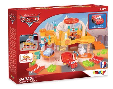 Garázsok - Kétemeletes garázs kisautóval Vroom Planet Cars Smoby - 10