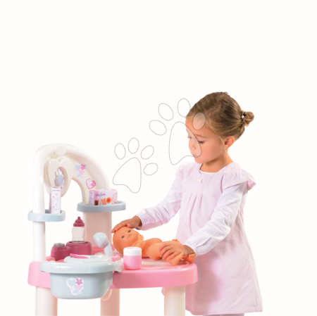 Pečovatelské centrum pro panenky - Set přebalovací stůl pro panenku Baby Nurse Srdíčko Smoby - 8