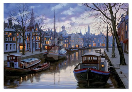 Puzzle cu 1000 de bucăți - Puzzle Eugene Lushpin, Amsterdam seara Educa - 1