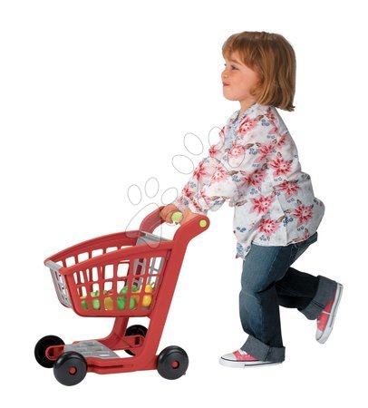 Szupermarketek gyerekeknek - Bevásárlókocsi 100% Chef Écoiffier élelmiszerekkel és 13 kiegészítővel piros-ezüst 18 hó-tól_1