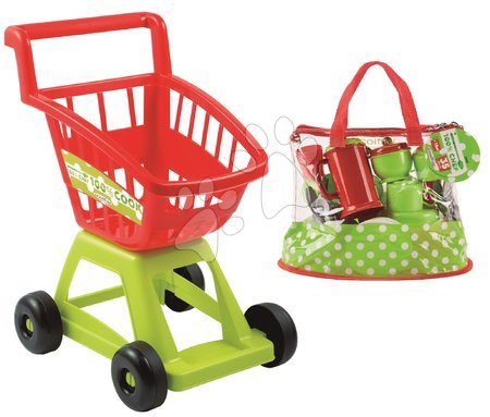 Detské obchody - Nákupný vozík a taška 100% Cook Écoiffier