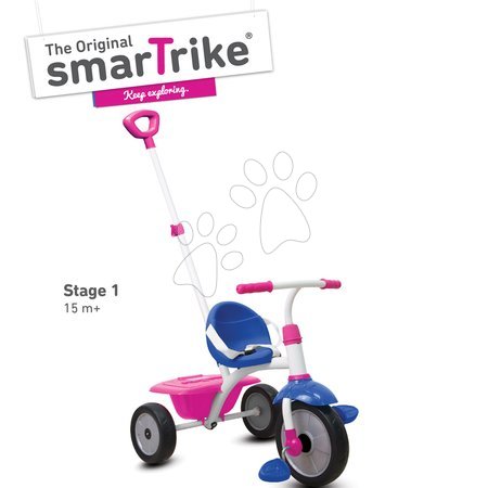 Tricikli od 15. meseca - Tricikel Fun smarTrike 2v1 s palico za vodenje rožnato-vijoličen od 15 mes_1