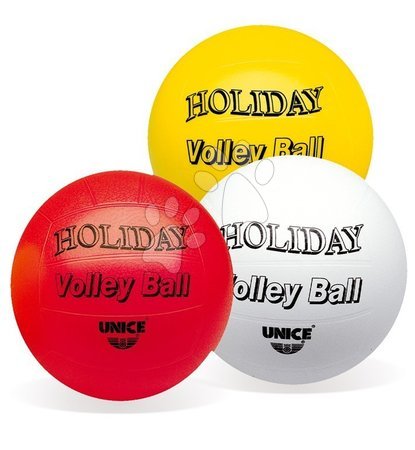 Športové lopty - Volejbalová lopta Holiday Volley Ball Unice gumená 22 cm biela/červená/žltá 