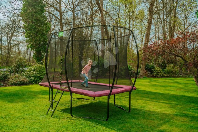 Trampoliny z siatką ochronną - Trampolina z siatką ochronną Silhouette trampoline Pink Exit Toys  - 11