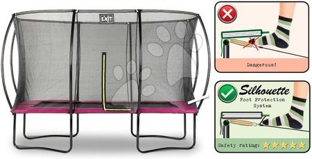 Trampoliny z siatką ochronną - Trampolina z siatką ochronną Silhouette trampoline Pink Exit Toys  - 3