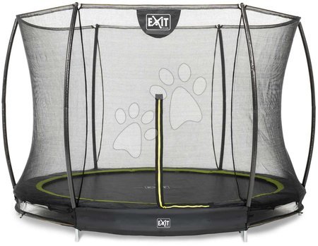In Ground Trampolines  - EXIT Silhouette floor trampoline ø244cm with safety net - black
