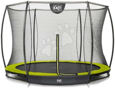 In Ground Trampolines  - EXIT Silhouette floor trampoline ø244cm with safety net - green