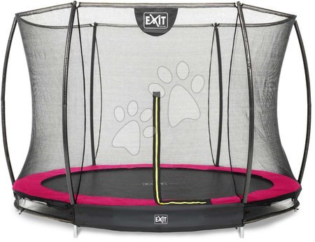 In Ground Trampolines  - EXIT Silhouette floor trampoline ø244cm with safety net - pink