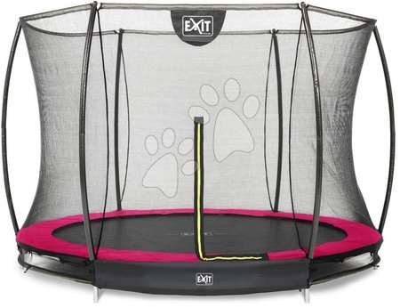 Bodentrampoline - EXIT Silhouette Bodentrampolin ø244cm mit Sicherheitsnetz - rosa