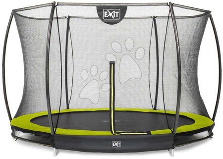 In Ground Trampolines  - EXIT Silhouette floor trampoline ø305cm with safety net - green