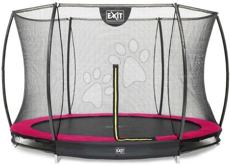 In Ground Trampolines  - EXIT Silhouette floor trampoline ø305cm with safety net - pink