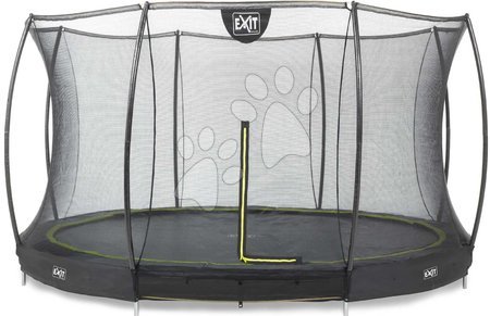 In Ground Trampolines  - EXIT Silhouette floor trampoline ø366cm with safety net - black