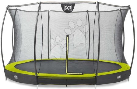 In Ground Trampolines  - EXIT Silhouette floor trampoline ø366cm with safety net - green