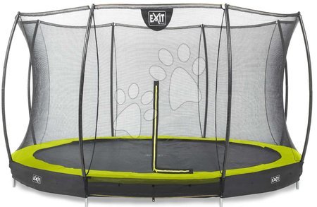 Trampoline - EXIT Silhouette Bodentrampolin ø366cm mit Sicherheitsnetz - grün