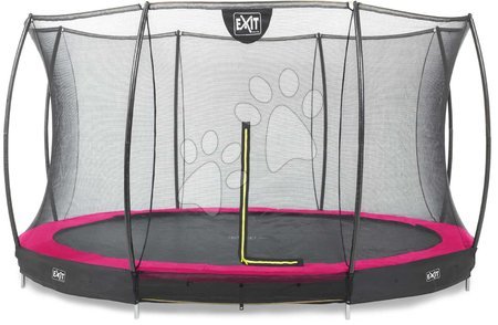 In Ground Trampolines  - EXIT Silhouette floor trampoline ø366cm with safety net - pink