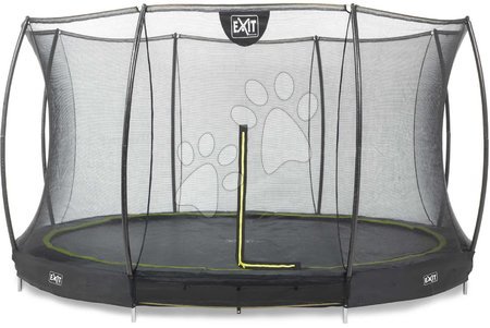 In Ground Trampolines  - EXIT Silhouette ground trampoline ø427cm with safety net - black