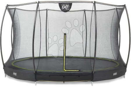 Trampoline - EXIT Silhouette Bodentrampolin ø427cm mit Sicherheitsnetz - schwarz