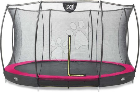 Trampoline - EXIT Silhouette Bodentrampolin ø427cm mit Sicherheitsnetz - rosa