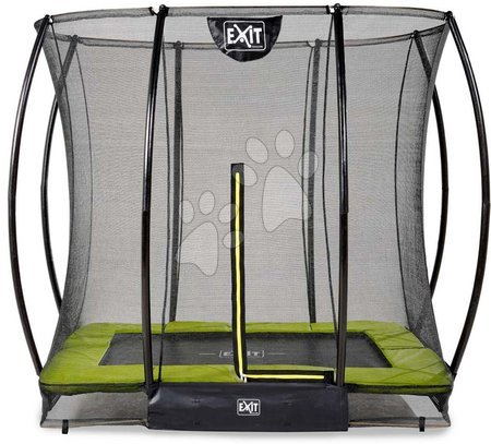 In Ground Trampolines  - EXIT Silhouette ground trampoline 153x214cm with safety net - green