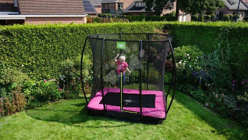 Trampoliny naziemne - Trampolina z siatką ochronną Silhouette Ground Pink Exit Toys  - 8