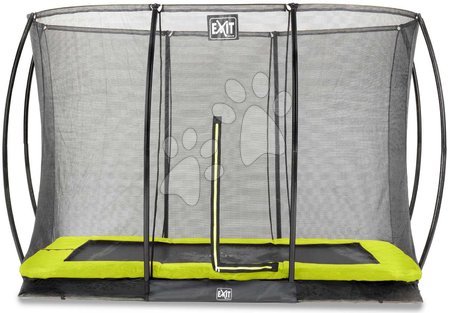 Trampoline - EXIT Silhouette Bodentrampolin 214x305cm mit Sicherheitsnetz - grün