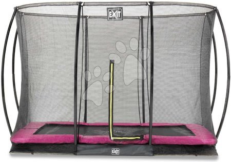 Bodentrampoline - EXIT Silhouette Bodentrampolin 214x305cm mit Sicherheitsnetz - rosa