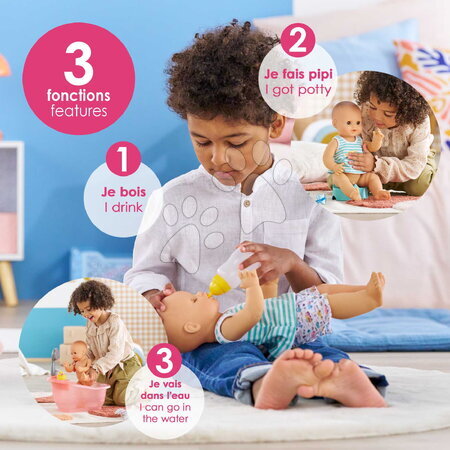 Panenky od 24 měsíců - Panenka Paul pije a čůrá Bath Baby Aqua Mon Grand Poupon Corolle - 18