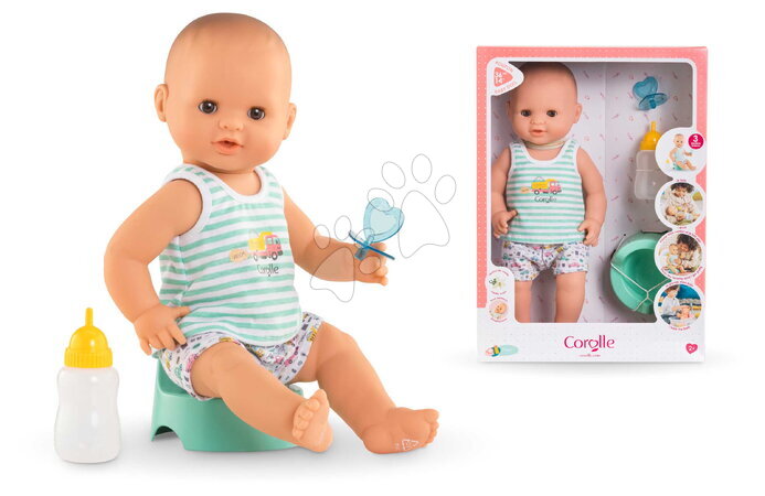 Panenky od 24 měsíců - Panenka Paul pije a čůrá Bath Baby Aqua Mon Grand Poupon Corolle - 10