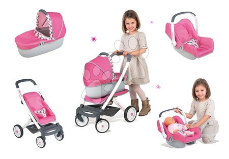 Wózki od 18 miesięcy - Zestaw wózek dla dwóch lalek 2w1 retro Maxi Cosi & Quinny Smoby - 15
