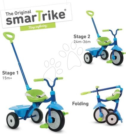 Triciclete de la 15 luni - Tricicletă pliabilă Folding Fun Trike 2în1 Blue smarTrike - 3