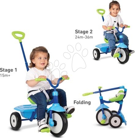 Triciclete de la 15 luni - Tricicletă pliabilă Folding Fun Trike 2în1 Blue smarTrike - 8