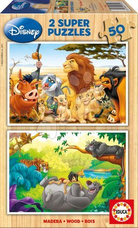 Puzzle pro děti | Strana 9 - Dřevěné puzzle Lví Král a Kniha džunglí Educa