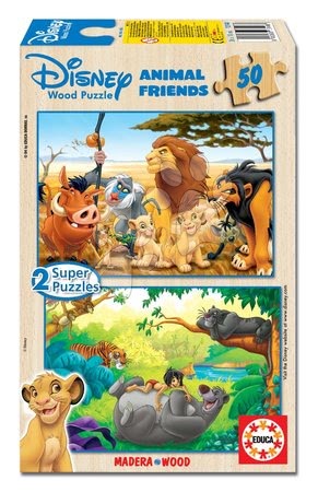 Disney - Dřevěné puzzle Lví Král a Kniha džunglí Educa_1