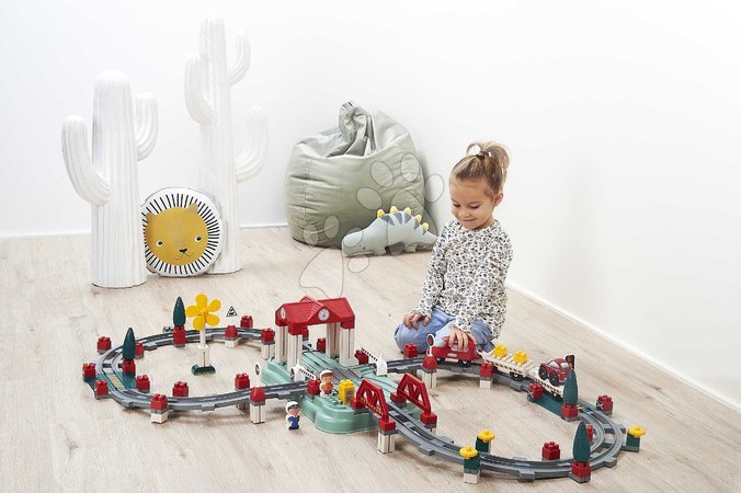 Jocuri de construit de la producătorul Écoiffier - Joc de construit cu tren și șine în cutie Abrick Écoiffier_1