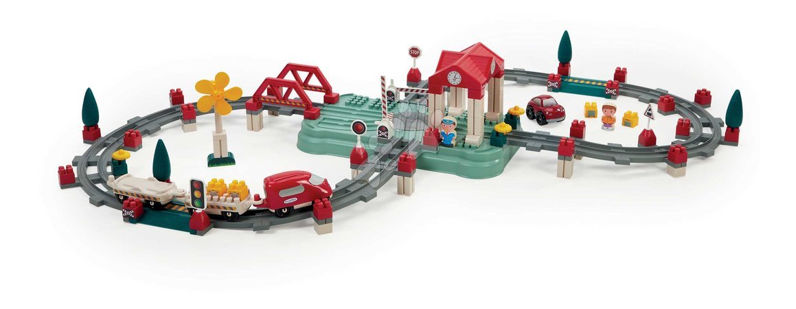 Cuburi de construit Abrick - Joc de construit cu tren și șine în cutie Abrick Écoiffier - 7