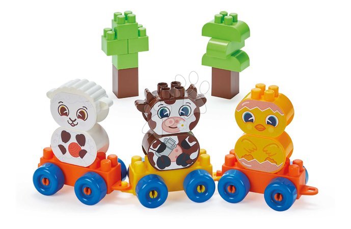 Jocuri de construit de la producătorul Écoiffier - Joc de construit în cutie tren cu animăluțe Abrick Écoiffier_1