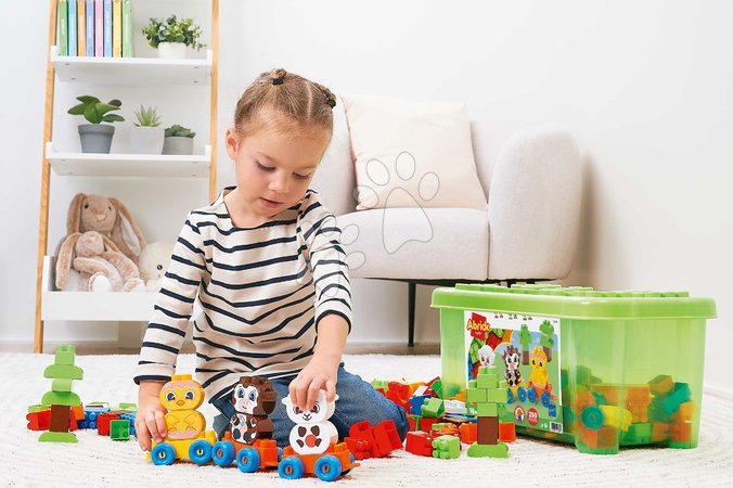 Cuburi de construit Abrick - Joc de construit în cutie tren cu animăluțe Abrick Écoiffier - 2
