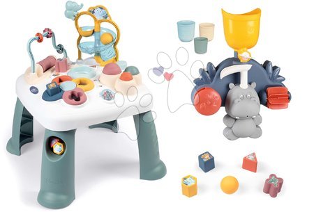 Hračky pro nejmenší - Set didaktický stolek Activity Table Little a aquapark do vany Hroch Smoby